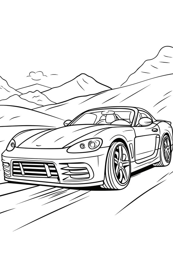 Exciting Sports Car Coloring Pages for Kids & Car Enthusiasts