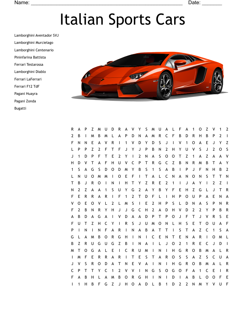 What's the Italian Sports Car in Your Crossword Puzzle?