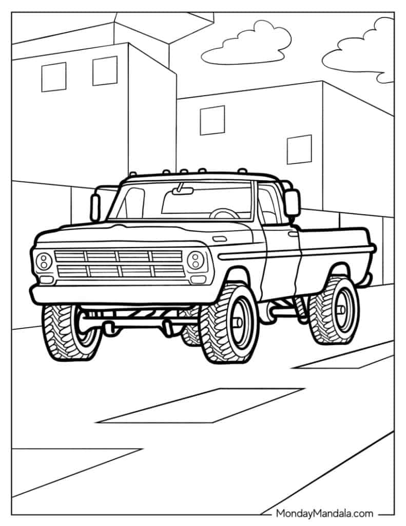 Free Pickup Truck Coloring Pages for Kids – Printable and Fun