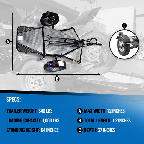 Heavy-Duty Single Motorcycle Trailer | High Payload Capacity Options