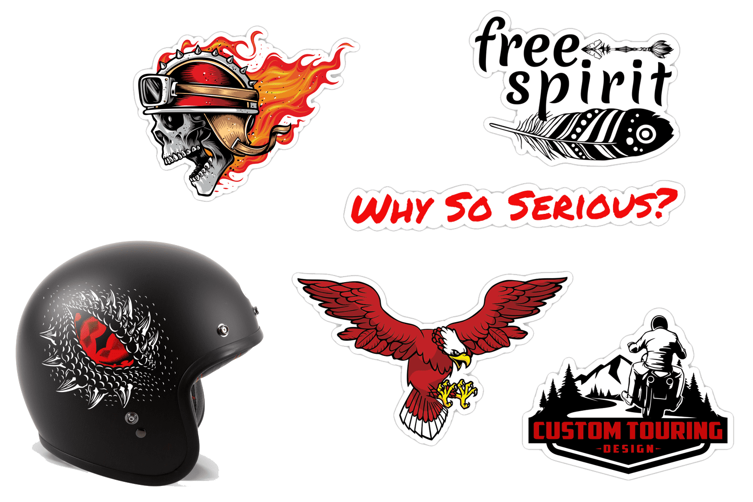 Unique Motorcycle Helmet Stickers - Customize Your Ride with Style!