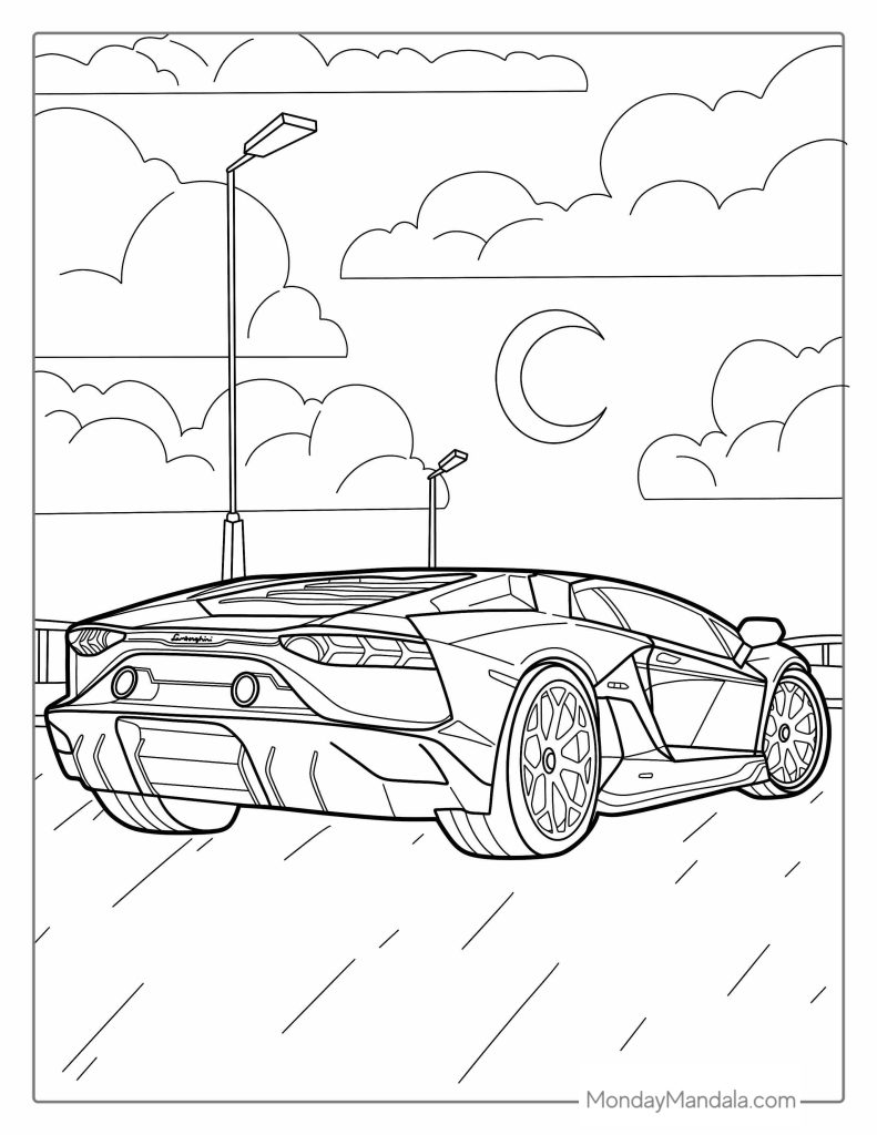 Exciting Sport Car Coloring Pages to Download and Print