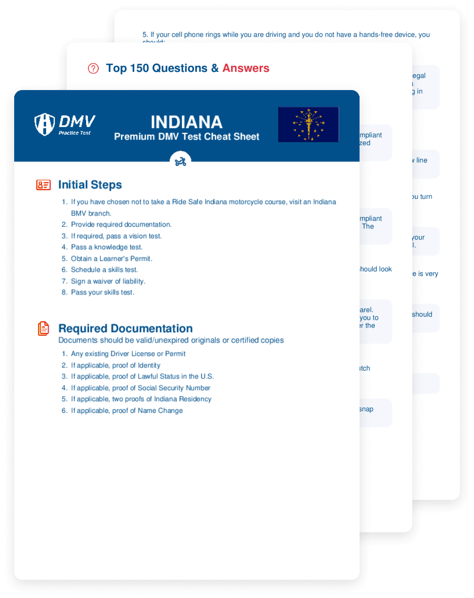Indiana Motorcycle Test: Ace It with the PDF Indiana Premium Motorcycle Cheat Sheet!