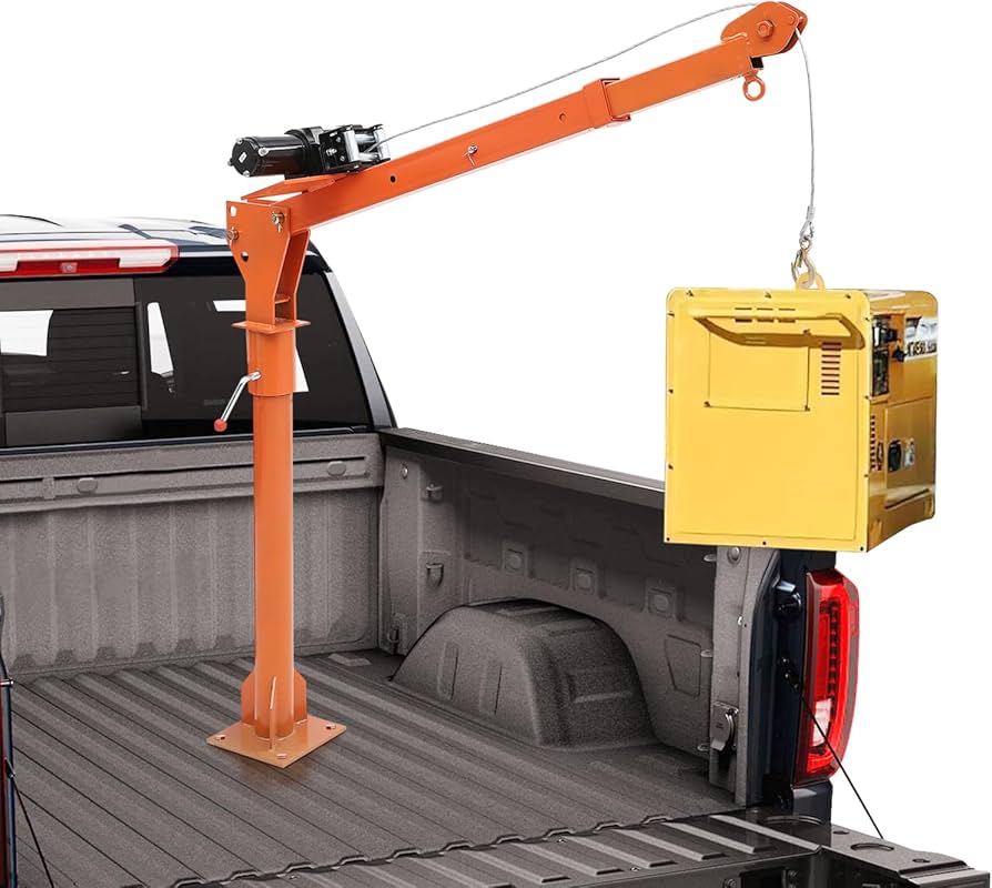 Get the Job Done: Pickup Truck Crane with Electric Winch for Effortless Heavy Lifting!