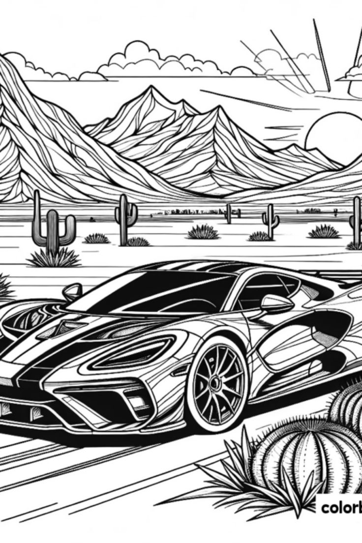 Get Free Sports Car Pictures to Color: Perfect Activity for Car Lovers!